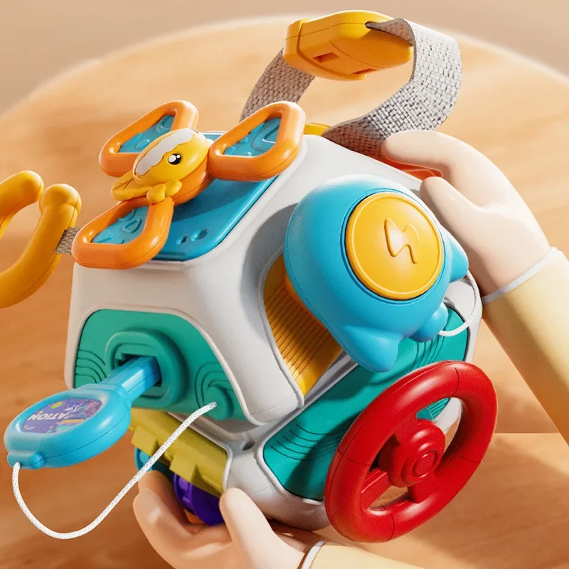 Baby Busy Board Cube Montessori Sensory Toys for Toddler Educational Learning Activities Travel Toy