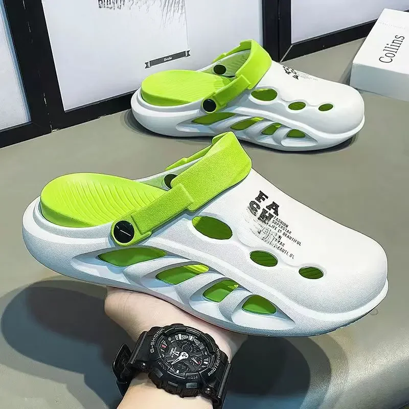 Men's Hollow Out Design Lightweight Closed Toe Slip On Shoes Men's Casual Walking Shoes sandals