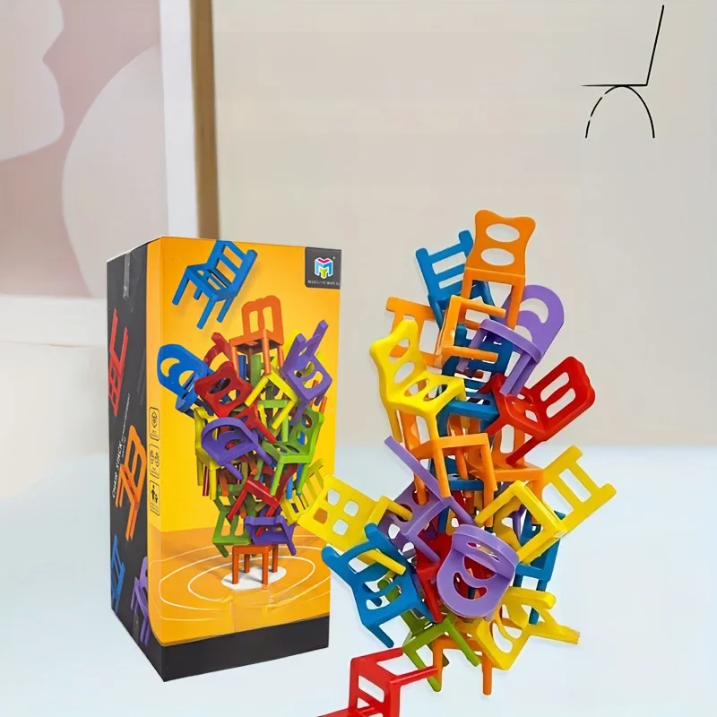 24-42pc children's puzzle folding chair toy parent-child interactive game for kids chair stack party