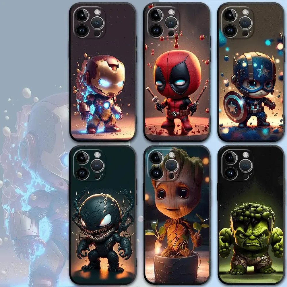 Cute Marvel Iron Man Phone Case for Apple iPhone 15 Pro Max 14 11 Pro Max 13 12 MINI XR XS MAX X 8 7