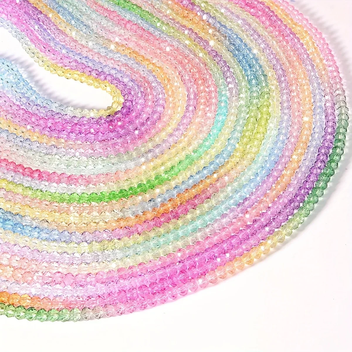 4/6/8mm 65-115pcs Gradient faceted round crystal glass bead Collision dispersion Bead Bohemian