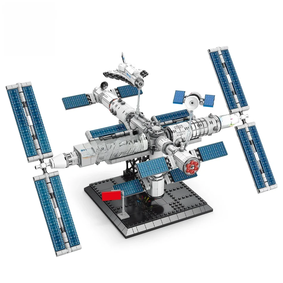 HUIQIBAO Space Station Building Blocks With Astronaut Figure City Aerospace Model Bricks Children