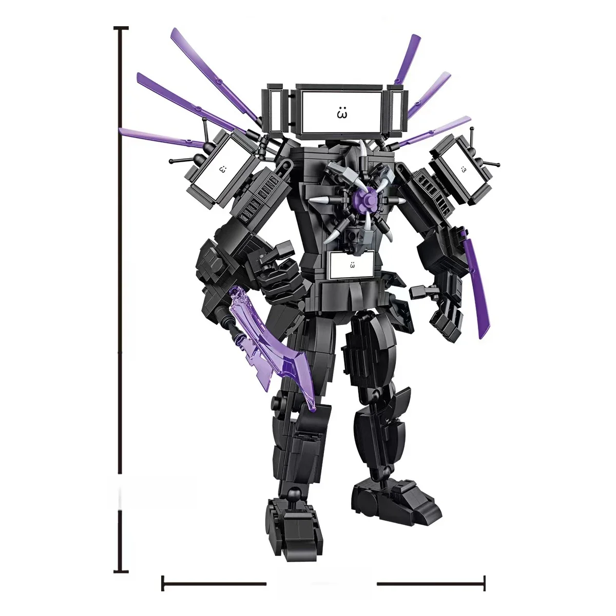 Dark Tv Man Plus Skibidi Toilet Man MOC Building Blocks Toys Titan Clock Man Female Model Diy Gift