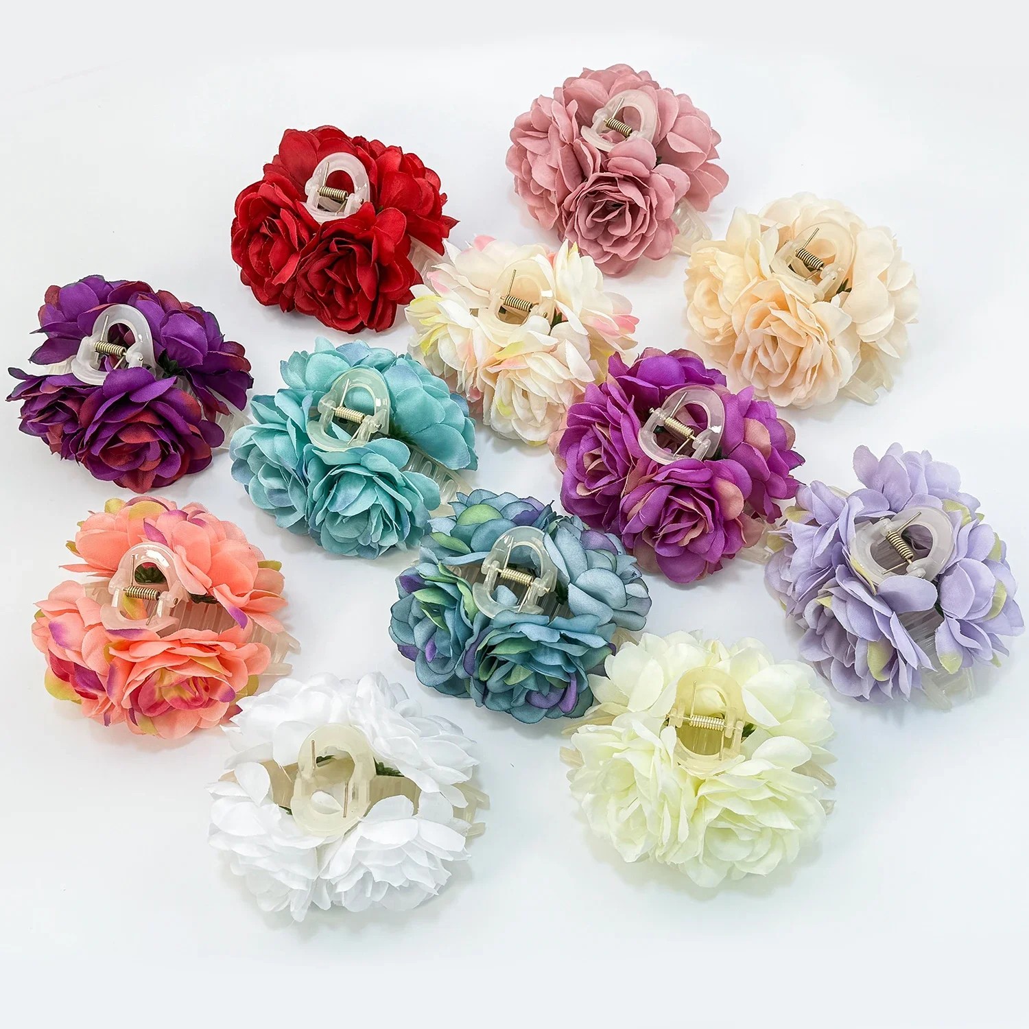 Women Girls Flower Hair Claw Clips Wedding Headdress For Bridal Bridesmaid Party Floral Hair Claw