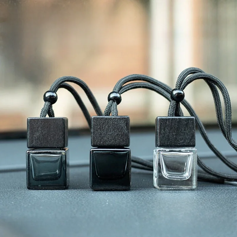 Empty Glass Bottles Perfume Hanging Fragrance Auto Car Rearview Mirror Ornament Air Freshener For