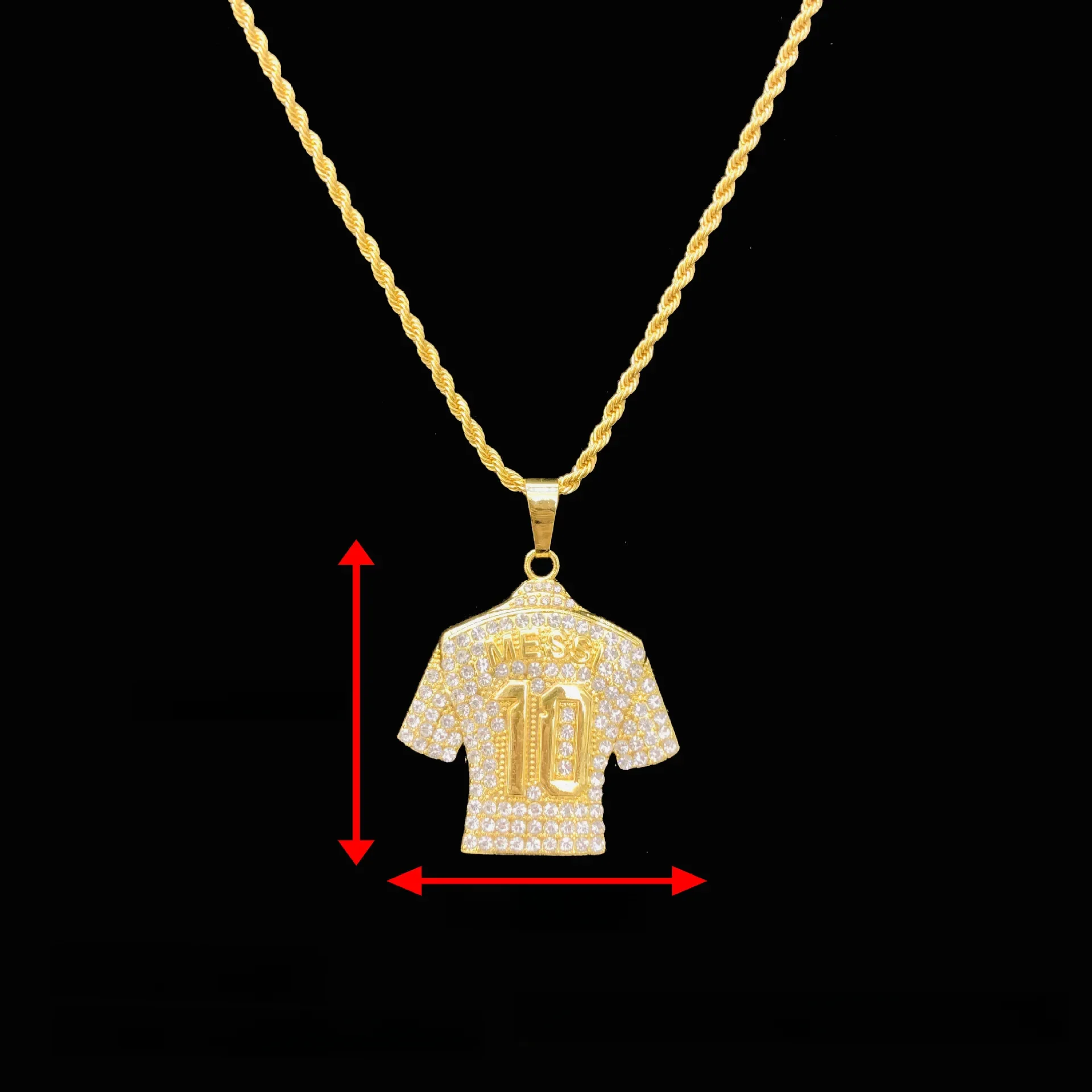 High Quality Messi Cristiano Ronaldo Erling Haaland Bellingham jersey diamond pendant necklace