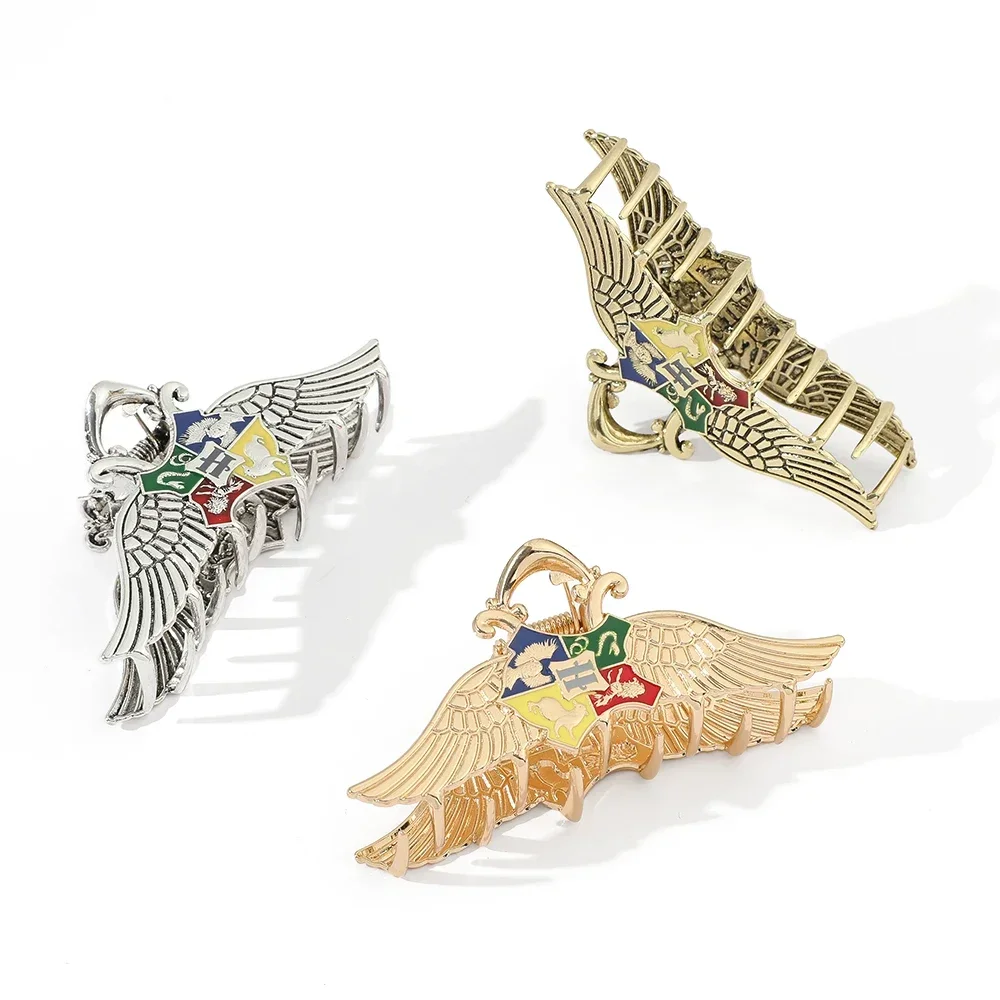 Harries Potter Retro Hairpins Hogwarts School of Witchcraft and Wizardry Badges Movie Peripherals