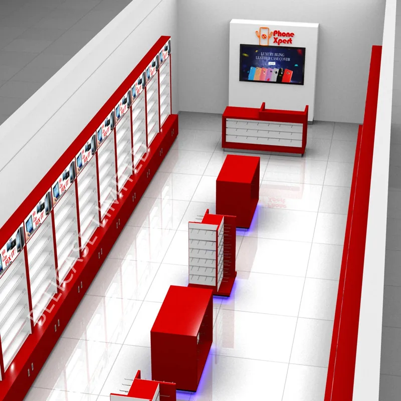 custom，Modern Mobile Phone Store Furniture Mobile Phone Shelf Display Stand for Hanging Mobile Phone Accessories