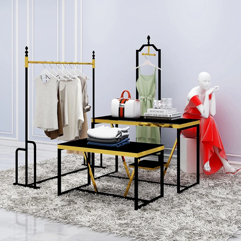 Custom, fashion boutique design nesting table set clothing store accessories metal nesting display table