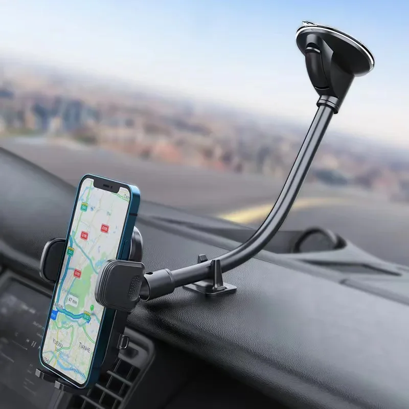 Car Phone Holder for Car Windscreen Flexible Long Arm 13" Goose-neck Mobile Phone Holder Compatible