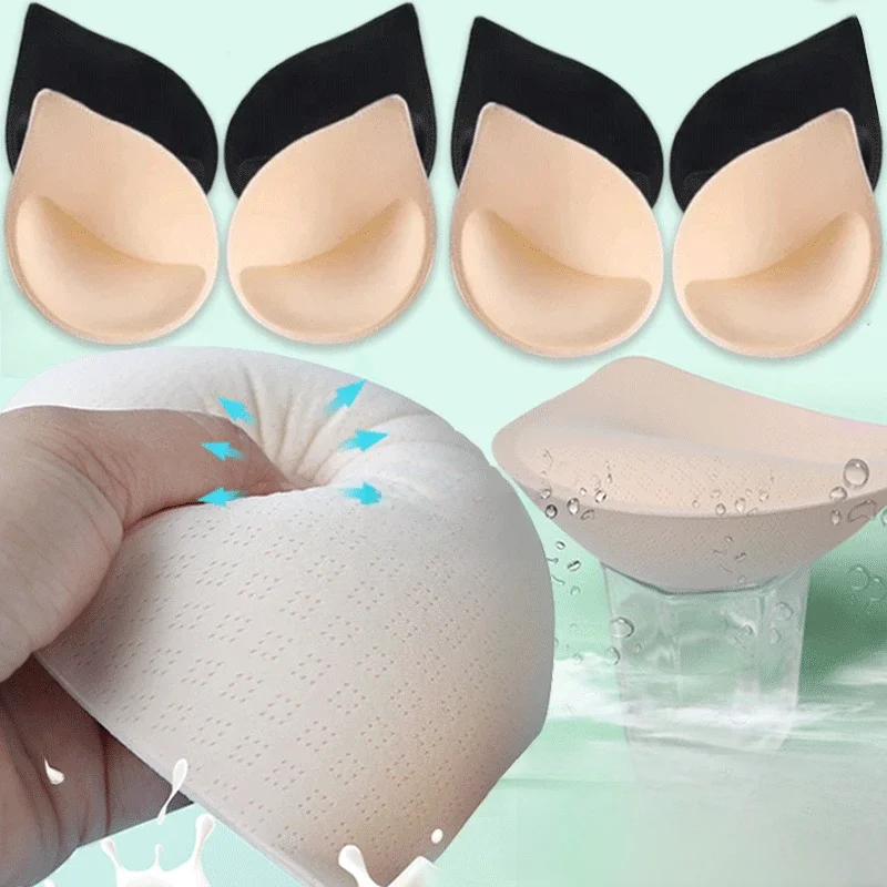 2Pcs Women Accessories Round 3D Sponge Swimsuit Breast Push Up Bra Padding Chest Enhancers Bra Foam