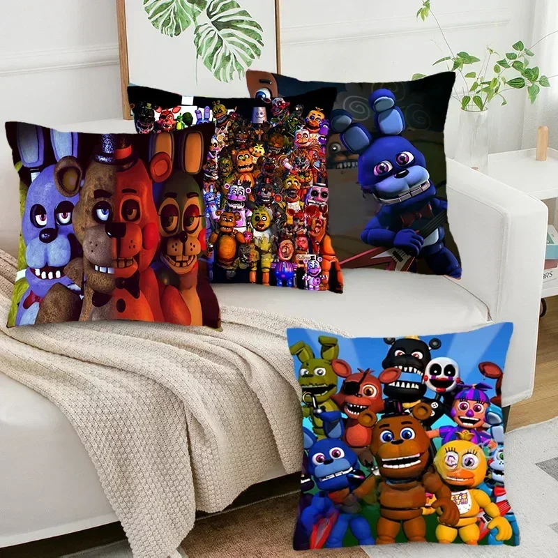 FNAF Five Nights At Freddys Square Pillowslip Plush Cushion Pillowcase Anime Home Bedroom Decoration