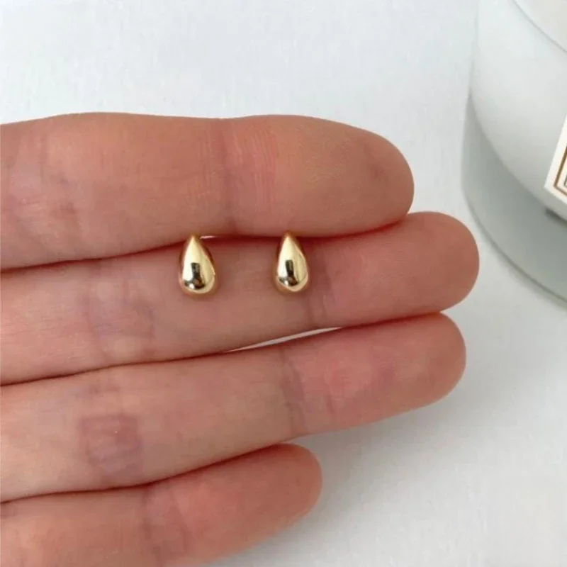 Aide 925 Sterling Silver 1 Pair Chic Water Drop Reflective Surface Earrings For Women 18K Gold