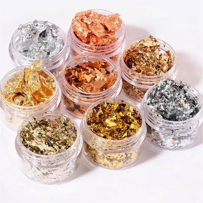 1~4PCS Shell Nails Sequins Manicure Nail Art Accessories Decorative Items Gold Foil And Silver Foil