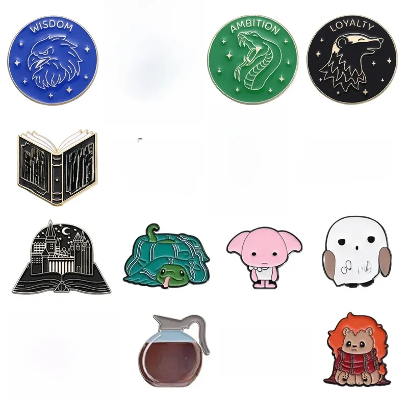 Magic World Fantasy Movies Enamel Pin Castle Magic Book Brooches Lapel Backpack Badge Fans Jewelry