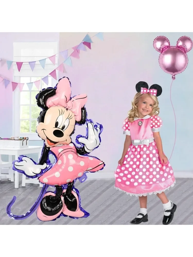 Kawaii Disney Anime Mickey Minnie Large 3D Balloon Boy Girl's Birthday Cartoon Theme Party