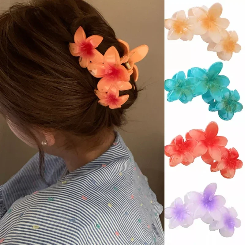 New Egg Flowers Hair Clips Back of Head Retro Hairpin Shark Clip Japanese and Korean Seaside