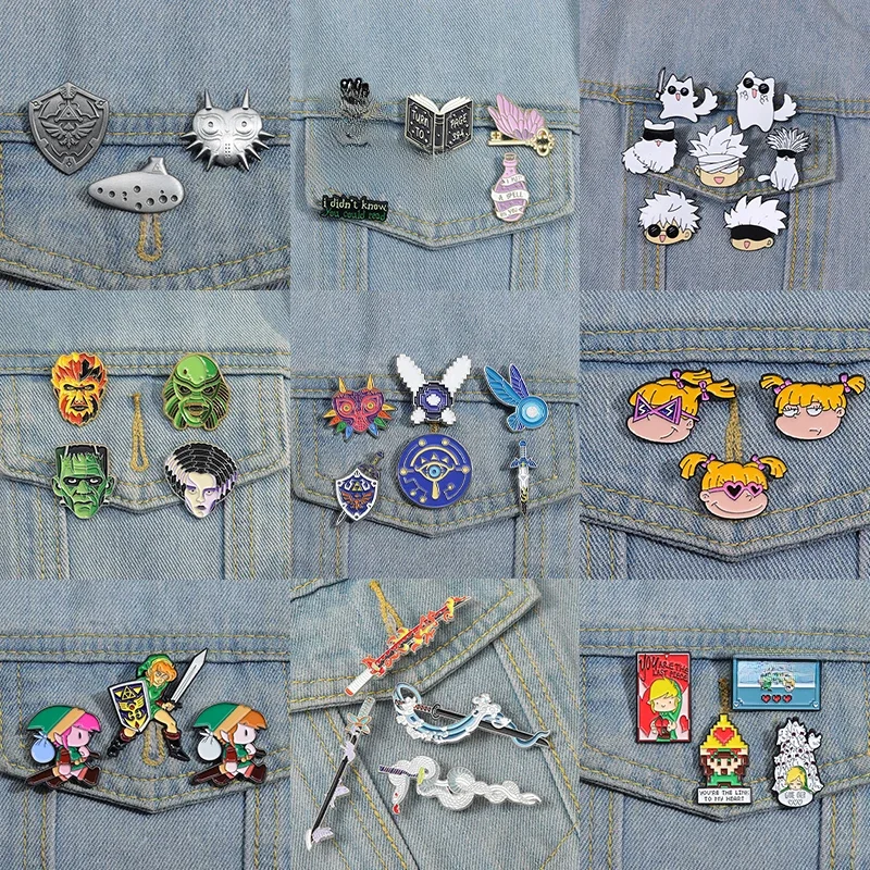 Anime Collection 3-6pcs/Set Enamel Pins Custom Cartoon Icon Brooch Lapel Badge Cute Jewelry for Fans