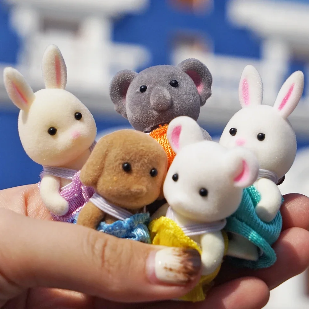 1:12 Simulation Forest Animal Family Rabbit Panda Koala Reindeer Baby Dollhouse Figures Collectible