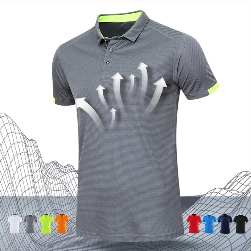 Summer Quick Drying Short Sleeved Polo Shirt Golf Jersey Company Group Breathable Fitness Lapel