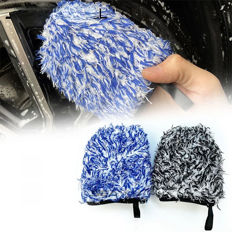SEAMETAL Microfiber Car Washing Gloves Auto Wheel Hub Rim Cleaning Mitt Ultra-Soft Thickening Wash