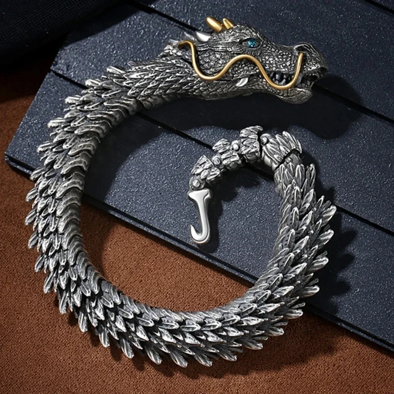 Trendy Dragon Copper Bracelets For Women Men Unisex Fashion Loong Metal Bangles Party Daily Birthday