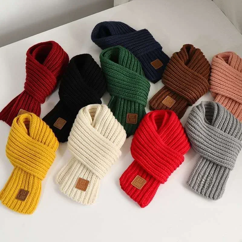 Kids Scarf Boys Girls Baby Winter Warm Scarf Women Knit Shawl Scarf Children Neck Collar Keep Warm