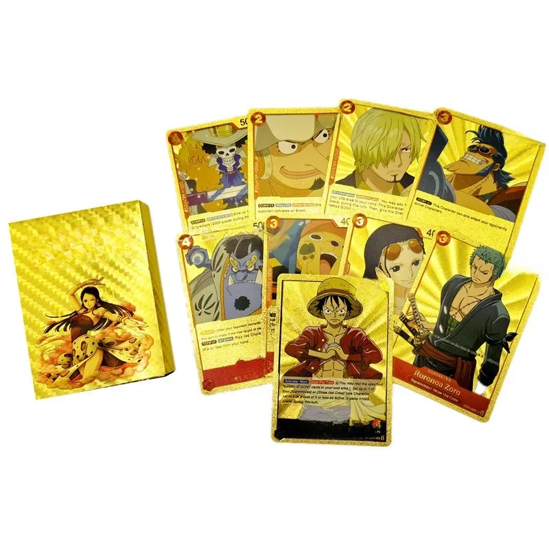 55 Pirate King English Gold Foil Cards, Sailing King Road, Flying Rope, Long Stamping Gold Cards,