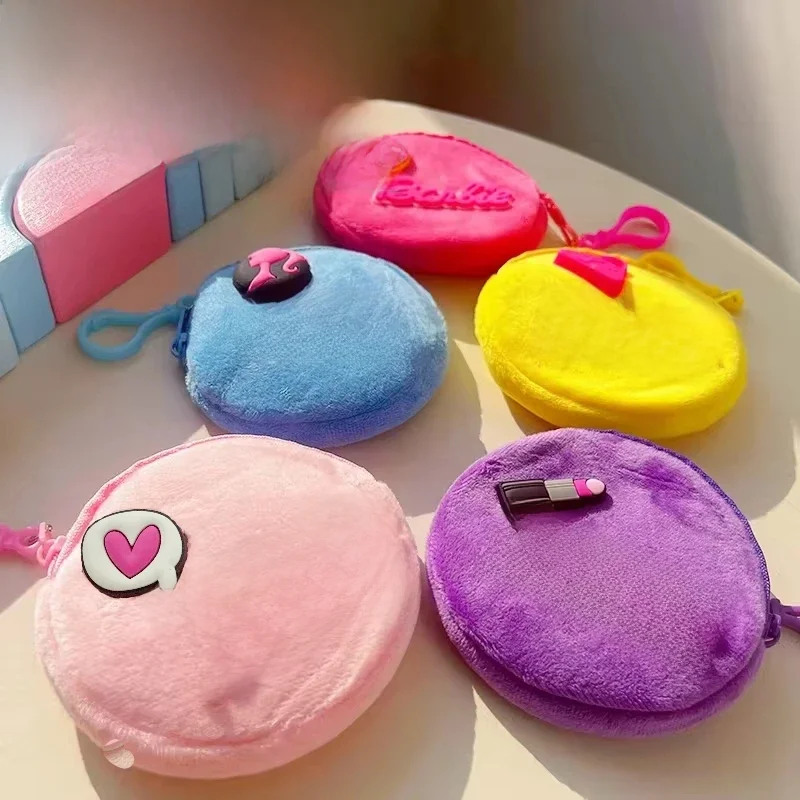 Anime Barbie Wallets Soft Plush Purses Girls Cute Pink Coin Pendant Cartoon Accessories Mini Bag