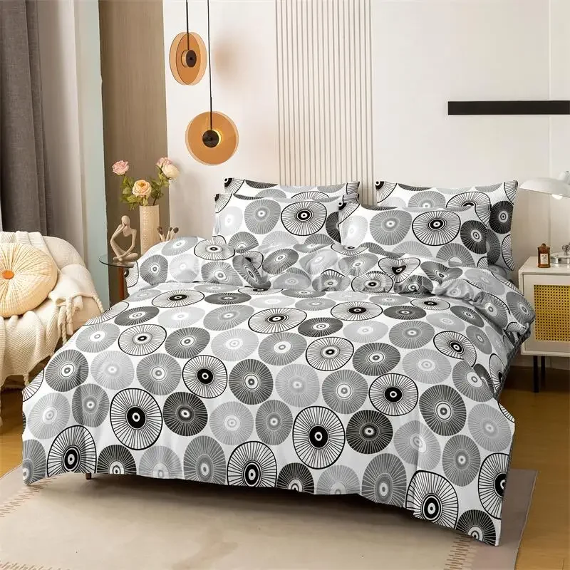 Kuup 3pcs printed matte Duvet Cover Colored Bedding Set QUEEN Size Quilt Cover High Quality Skin
