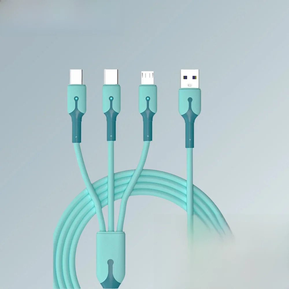 3 In 1 Type C Cable USB Phone Charging Cable Multi Port Charger Cord For iPhone Huawei Samsung