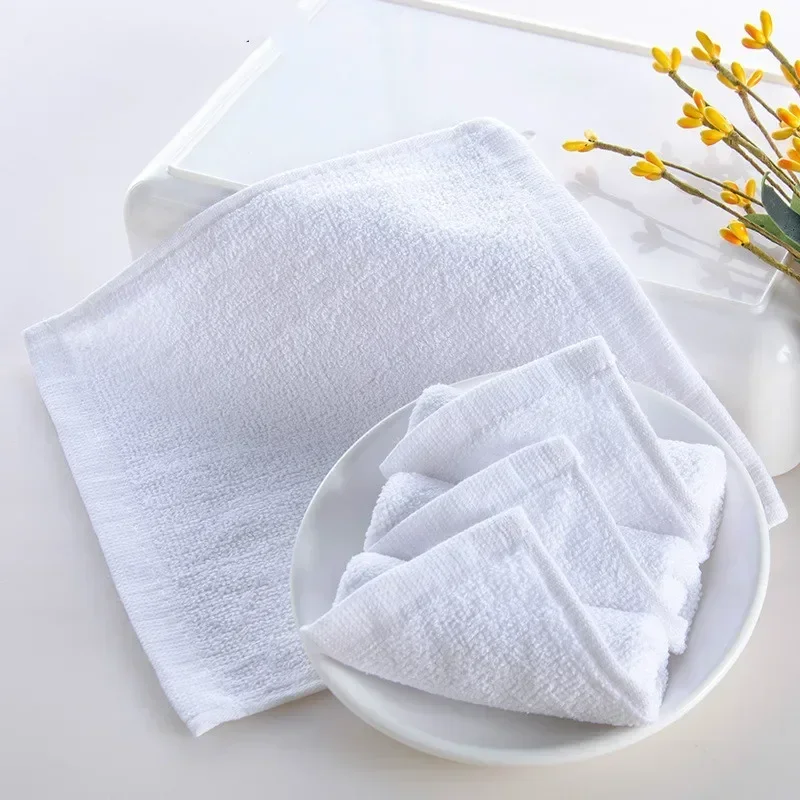 Pure cotton kitchen white small towel children's square towel 20*20cm household wet wipes 10 pieces