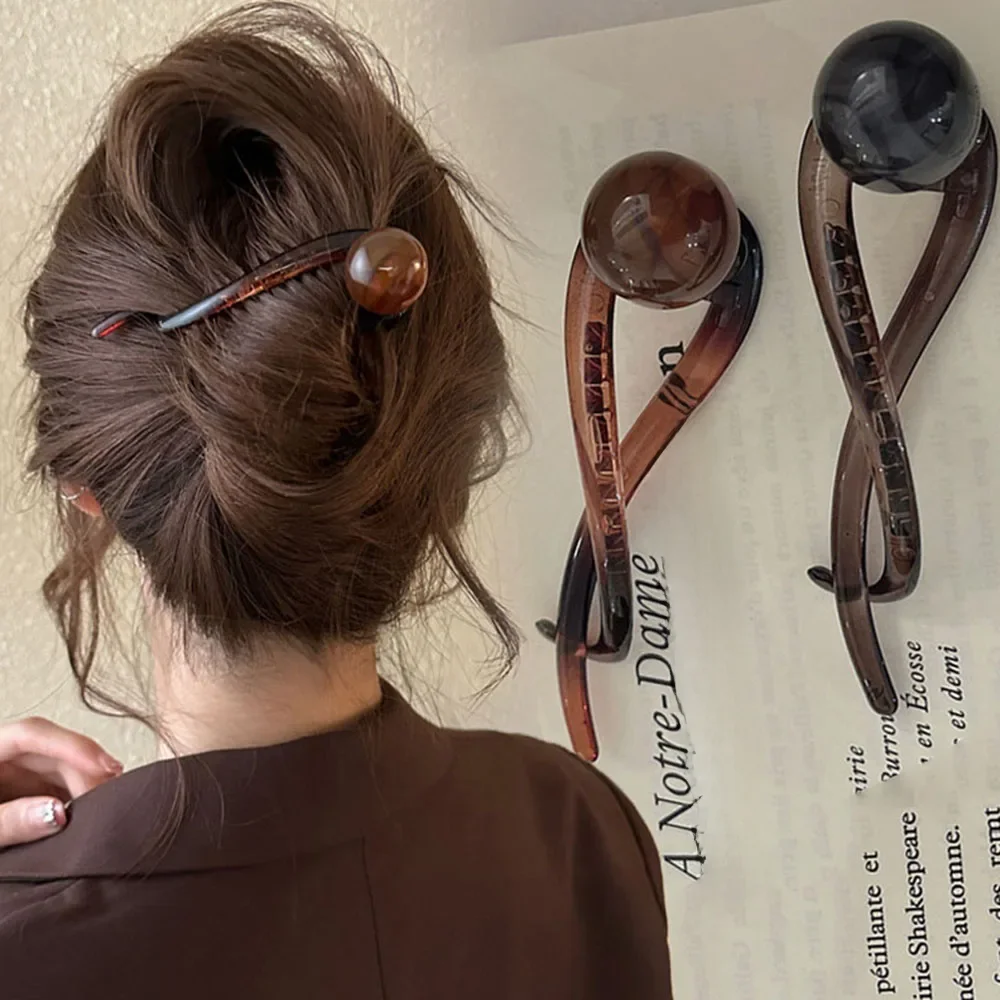 Retro S Shape Ponytail Twist Hair Clips New Fashion Multi-colour Twisted Hollow Out Shark Clips