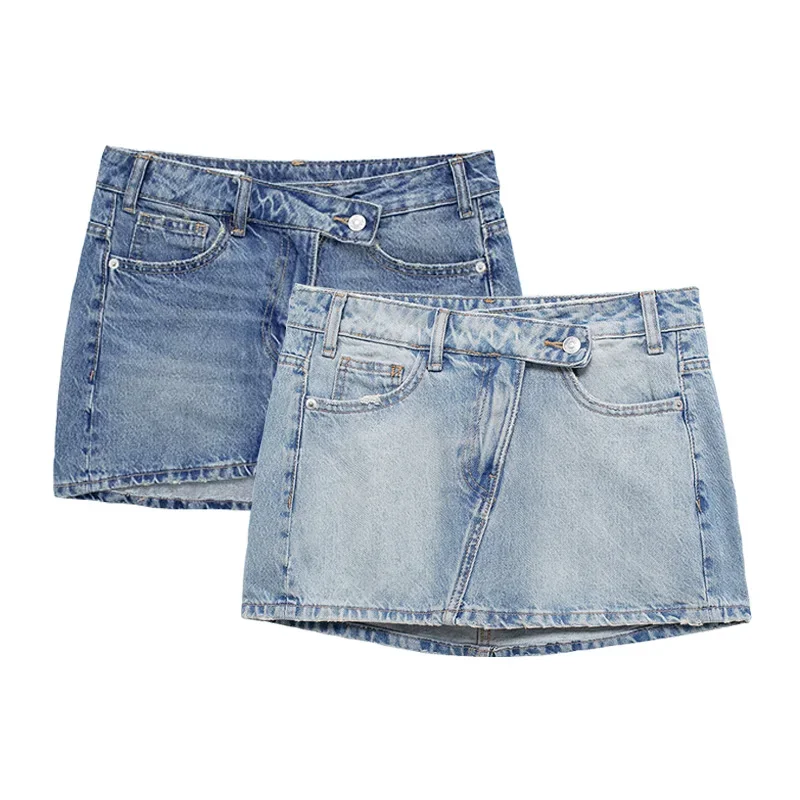 2024 New Spring and Summer  Women's Mini Skirts Fashion Women Denim Skirts Casual Chic High Street