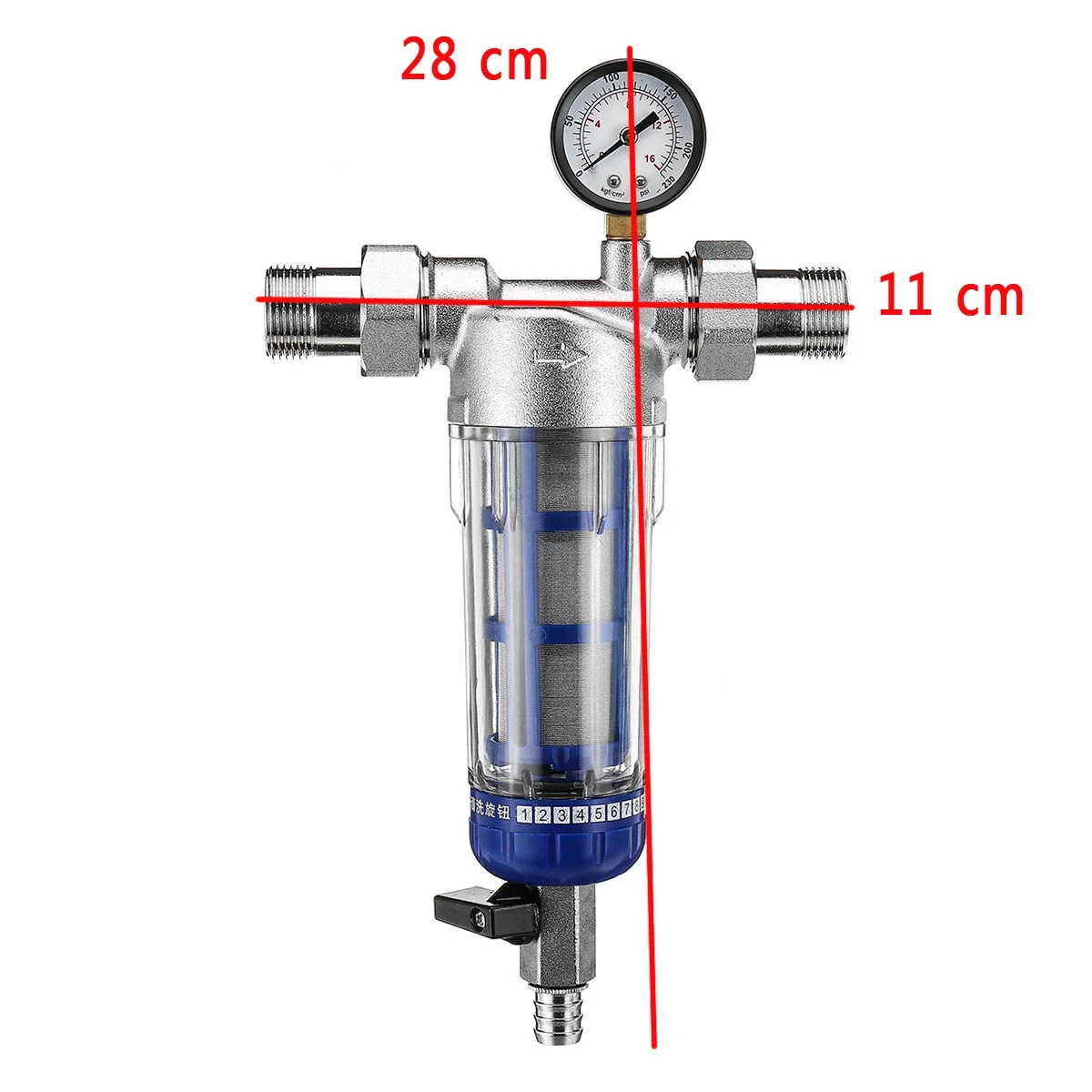 1'' To 3/4'' Pre-filter Central Whole House Large Flow Water Purifier Descaling Tap Water Household Water Pu