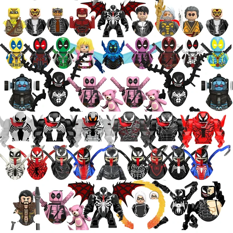 Marvel Legends Venom Bricks Toys AF321-326 TV1017-1024 Toys Gifts For Mini Action Figures Building