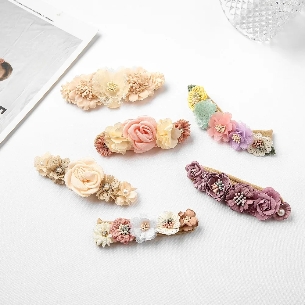 Baby Girl Nylon Headband Elastic Flower Hair Band Soft Headwear Hair Accessories For Newborn Baby