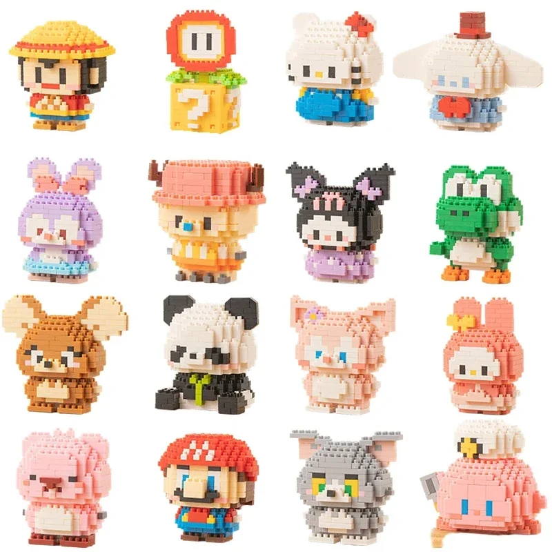 Kuromi Mini Building Blocks Super Mario Cartoon Anime Figure Image Children Puzzle Assembly Toy