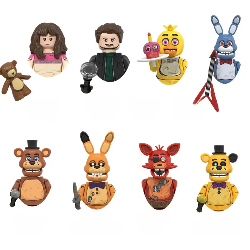 WM6074 WM6097 mini bricks Figure Chica Bonnie Foxy Bear Boy Baby Skeleton Thriller Assembly Toys