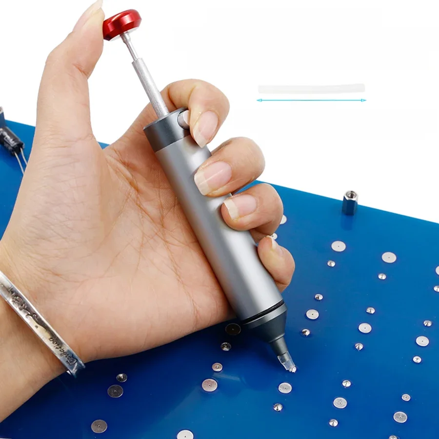 CJ-138 silicone nozzle aluminum alloy powerful desoldering pump, manual vacuum soldesolder suckerr