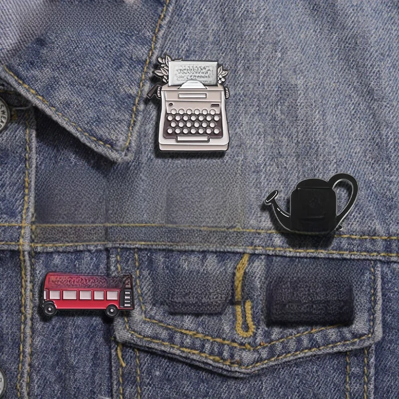 Funny Quotes Enamel Pins Custom TTPD Typewriter I Cry A Lot But I Am So Productive Brooch Backpack