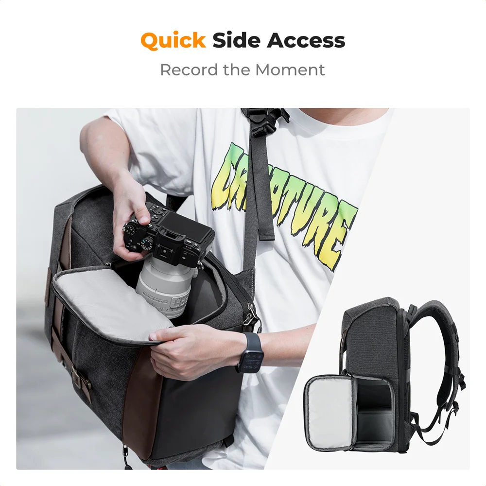 K&F CONCEPT Camera Backpack Photography Professional Outdoor Travel Bag Can Carry tripod Ergonomic Design For Sony Canon Nik