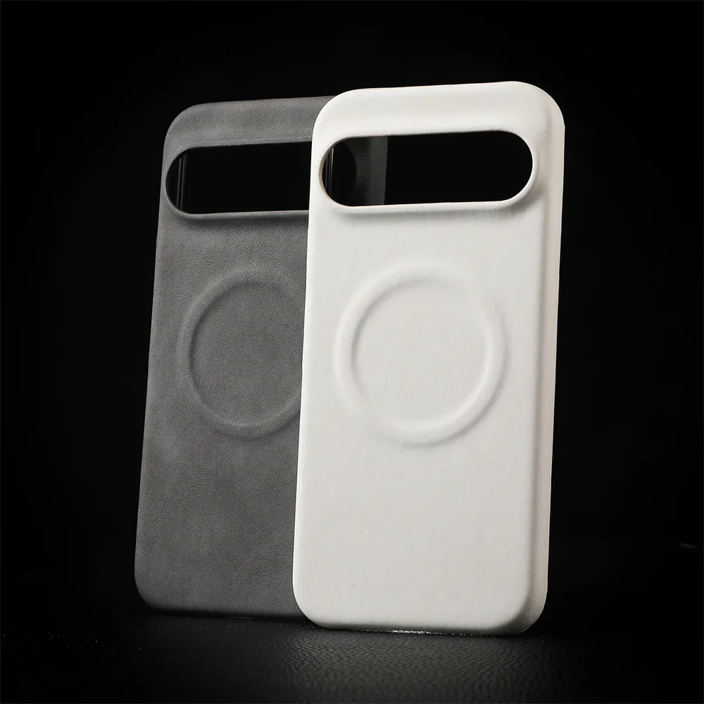 Luxury Sheepskin Leather Magnetic Phone Case For Google Pixel 9 8 Pro XL 8A Solid Color Shockproof