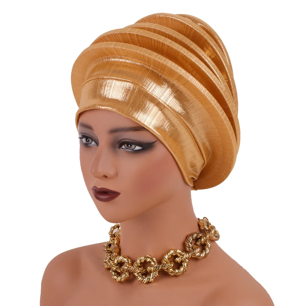 2024 Elegant Spiral Beret for Women Afrcian Lady Head Wraps Female Berets Turban Nigeria Headpiece