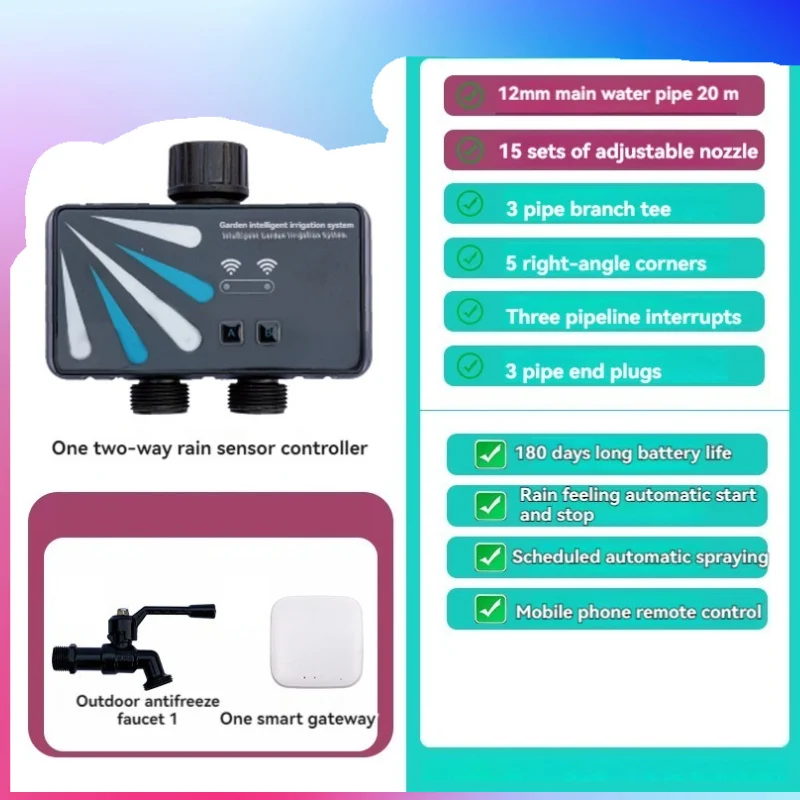 20 Meter Main Water Pipe APP Remote Control Garden Automatic Waterer WiFi Timed Watering Equipment Smart Sprinkler Timer