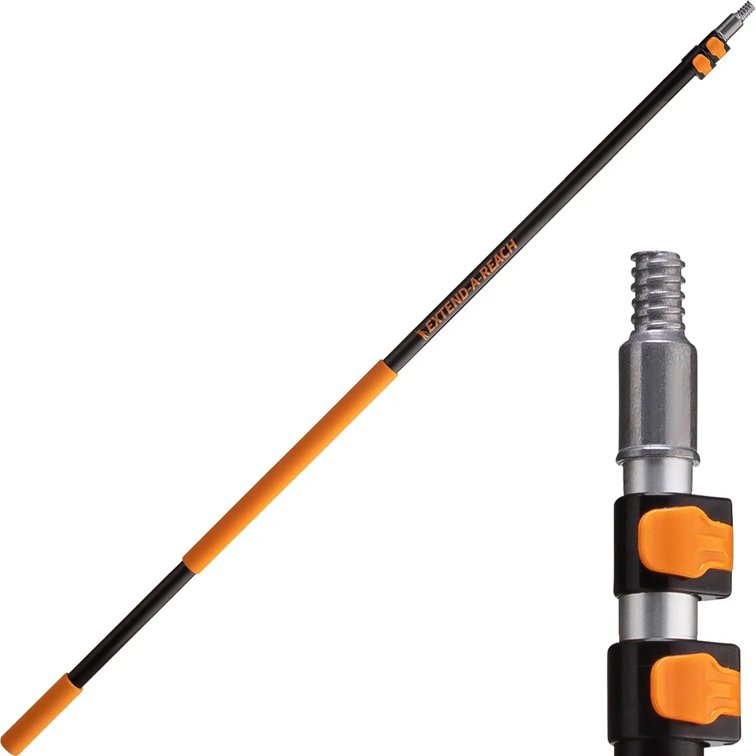 7-18 Ft Long Telescopic Extension Pole Multi-purpose Extendable Pole with Universal Twist-on Metal Tip Lightweight and Sturdy