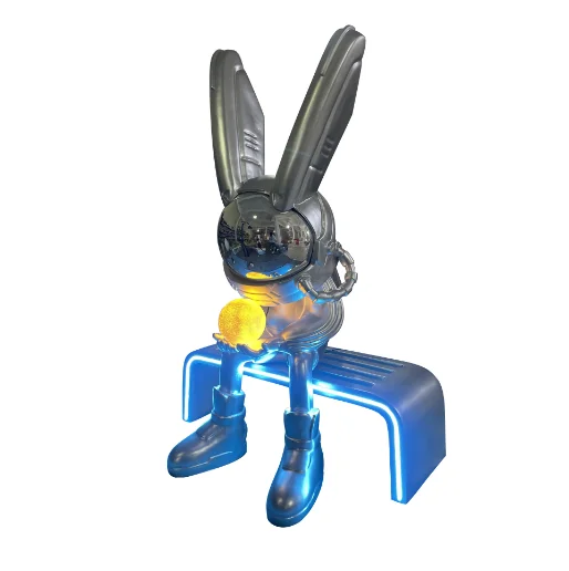 YYHC-Modern art Moonlight rabbit creative light luxury decoration shopping mall outdoor art decorative crafts