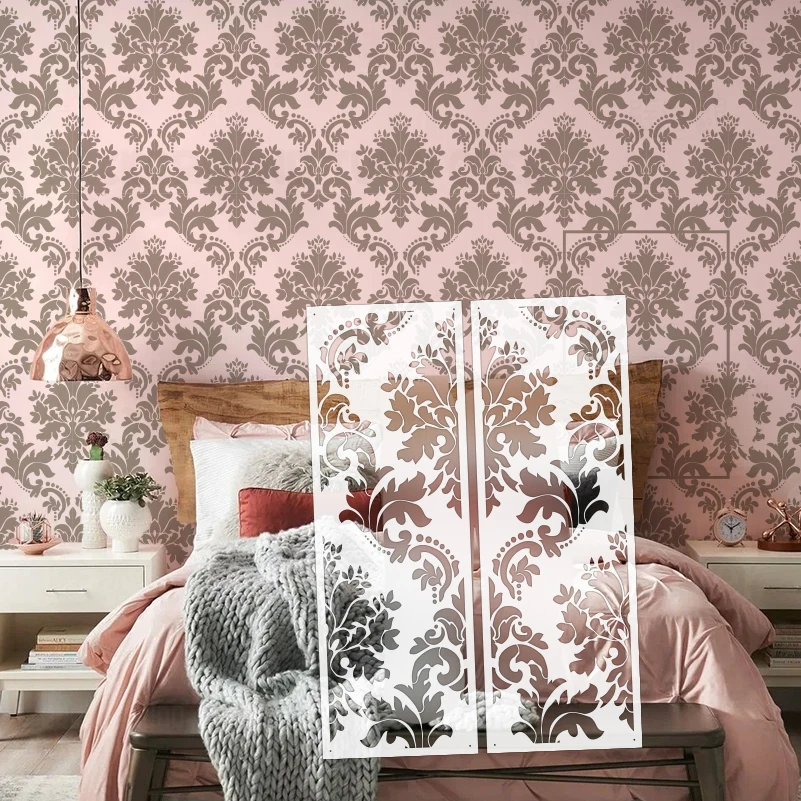 60cm - 120cm Stencil For Painting Wall Decor Plaster Template Furniture Makers Damask Retro Vintage Baroque Rococo S503