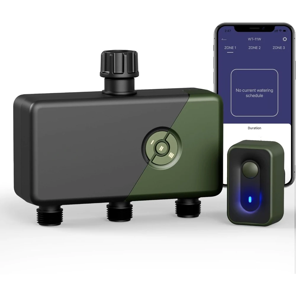 WiFi Sprinkler Timer, Intelligent Water Pipe Timer, Remote Irrigation Timer, Automatic Manual Watering, Rainwater Delay