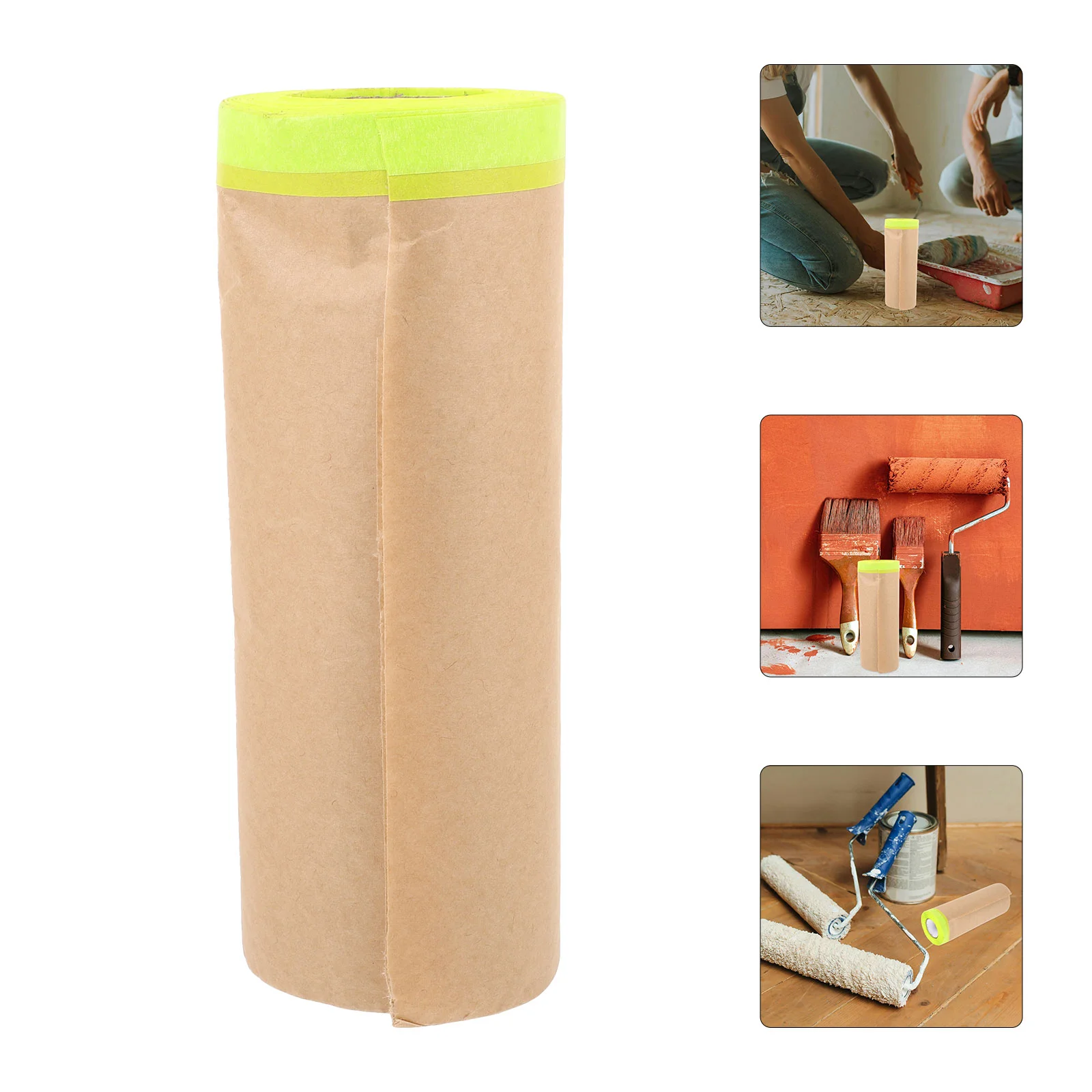 Kraft Paper Protective Film Assorted Masking Spray Paint Protection for Cars Automatic Furniture with Tape Japanese